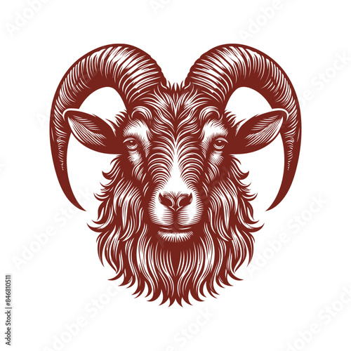 goat head Vector, goat vector illustration, goat head emblem design, Goat silhouette