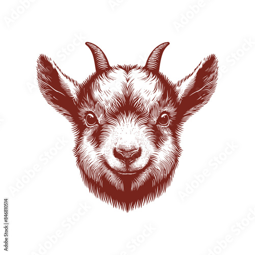 goat head Vector, goat vector illustration, goat head emblem design, Goat silhouette