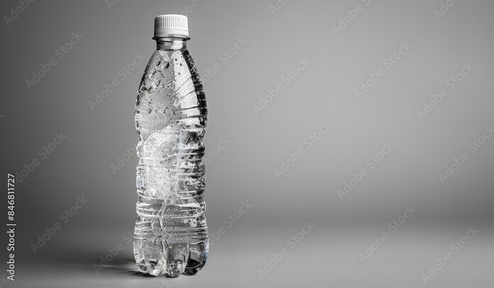 Clear Bottle on a Gray Surface Clear Bottle on a Gray Surface