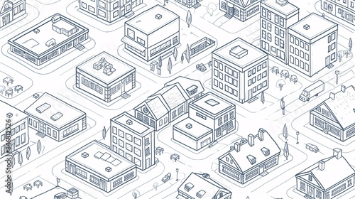 Town Outline with Buildings