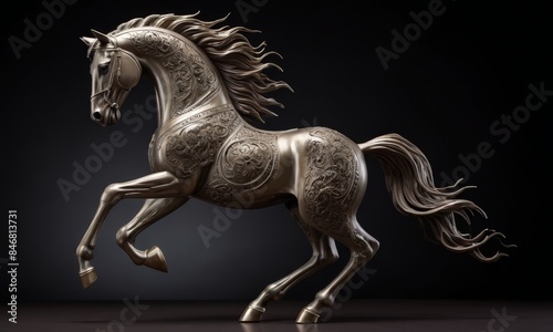 A Gilded Horse Statue