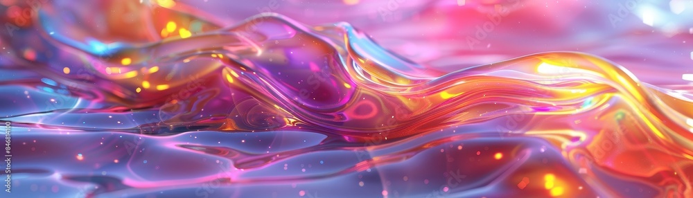 Liquid Dreamscape, Shimmering Waves of Color with a Glow of Enchanting Light Liquid Dreamscape, Shimmering Waves of Color with a Glow of Enchanting Light