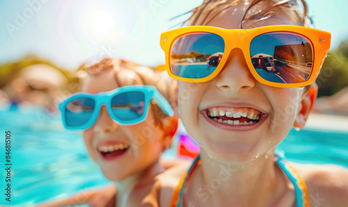 Happy smiling kids in sungl...