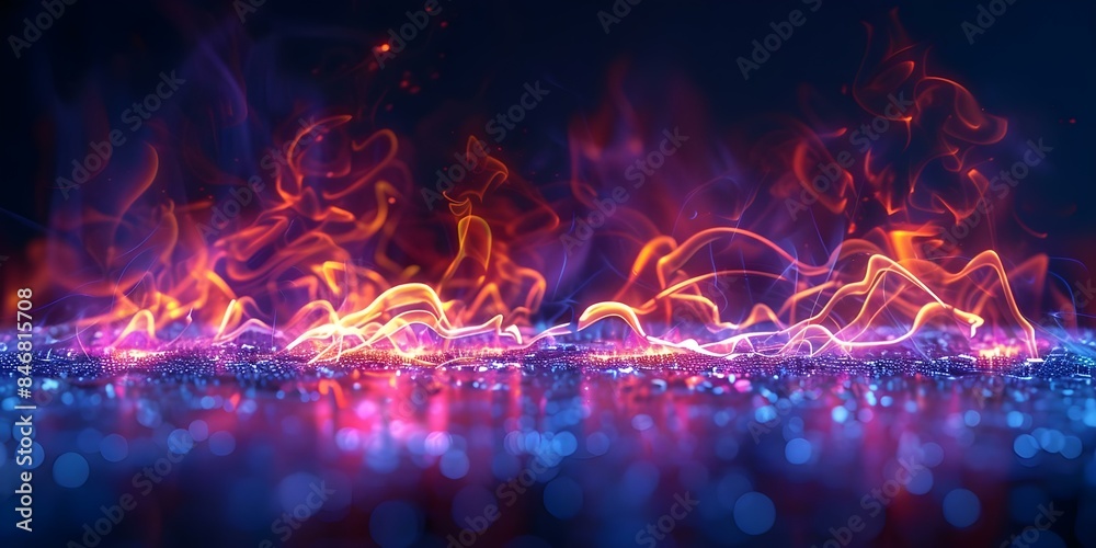 Stock image of electric car lithium battery fire due to overheating