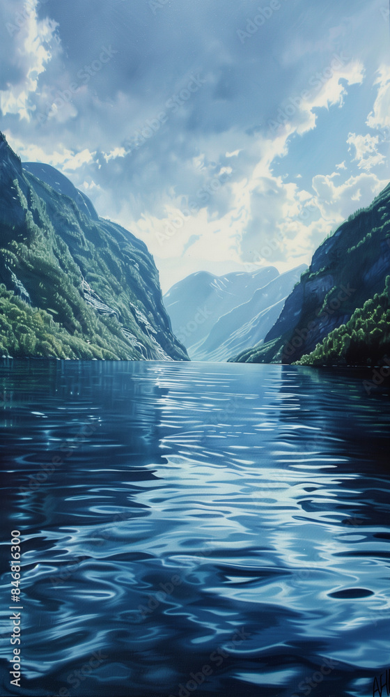 Obraz premium lake and mountains