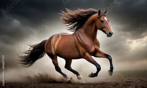 A Horse Running in the Dirt