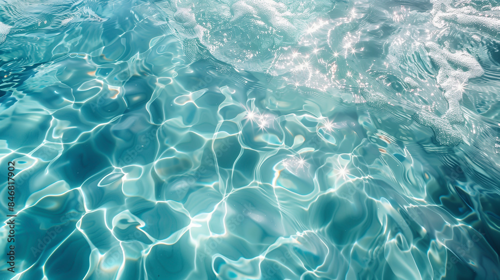 Transparent turquoise water of bright color as a solid background Transparent turquoise water of bright color as a solid background