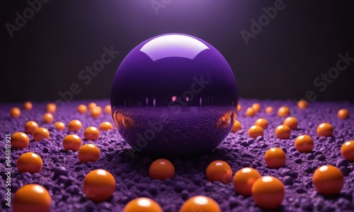 Purple Ball on Purple Gravel photo
