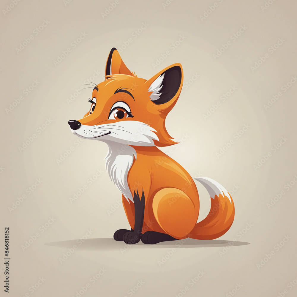 Whimsical Cartoon Vector Illustration of a Fox in a Funny Forest Setting Whimsical Cartoon Vector Illustration of a Fox in a Funny Forest Setting