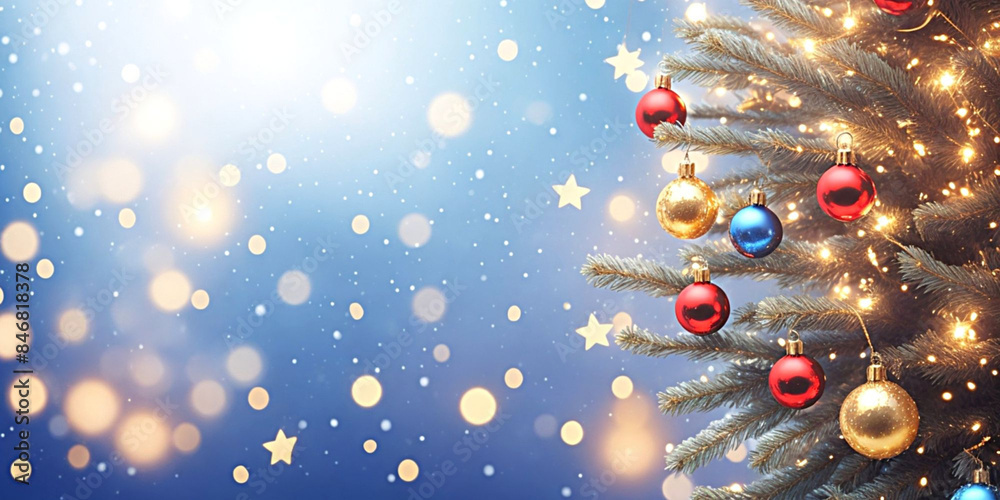 Christmas banner with a Christmas tree decorations and a place to copy ...