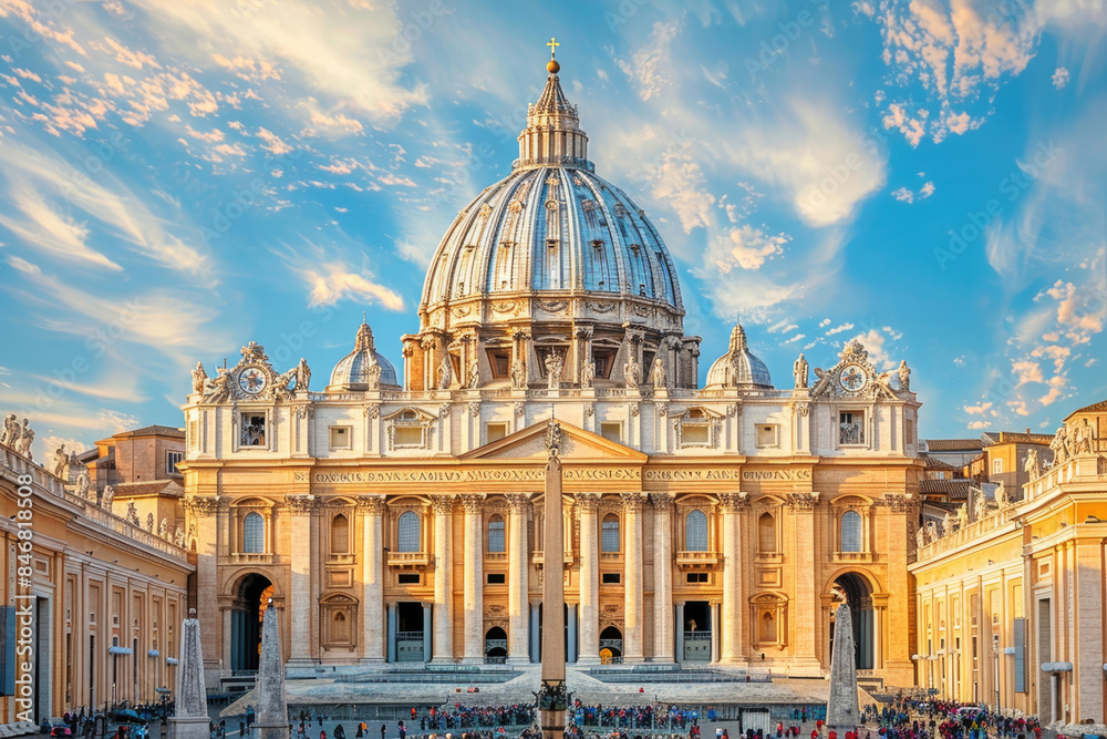 The majestic dome of St. Peter's Basilica in Vatican City