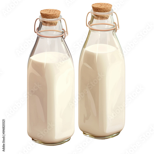 Milk in a bottle, clip art, the power of a healthy drink for people of all ages