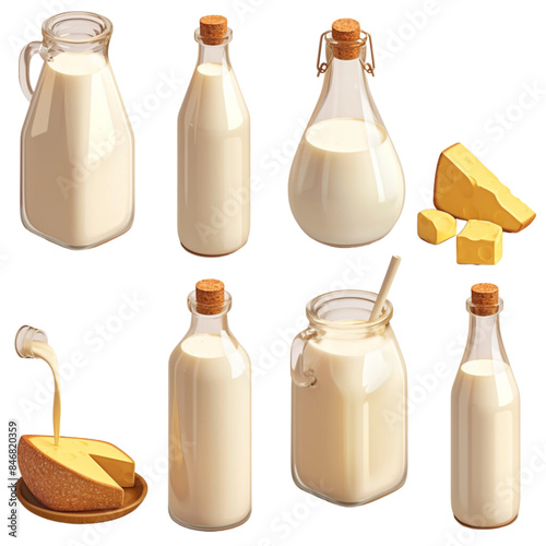 Milk in a bottle, clip art, the power of a healthy drink for people of all ages