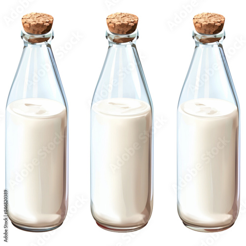 Milk in a bottle, clip art, the power of a healthy drink for people of all ages