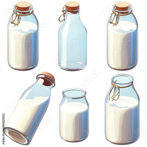 Milk in a bottle, clip art, the power of a healthy drink for people of all ages