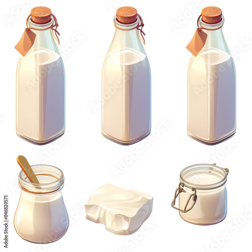 Milk in a bottle, clip art, the power of a healthy drink for people of all ages