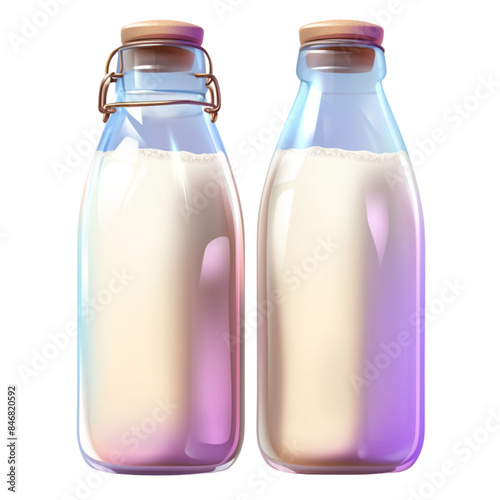 Milk in a bottle, clip art, the power of a healthy drink for people of all ages