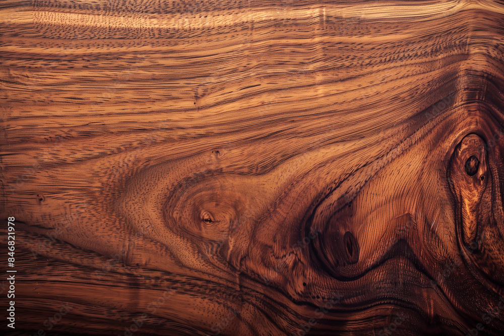 Naklejka premium Warm walnut wood texture with natural pattern for background or design