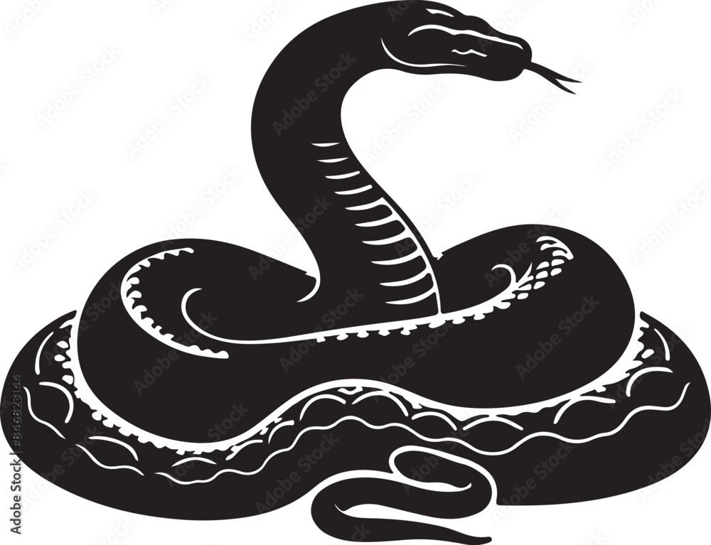 Fototapeta premium Anaconda vector silhouette