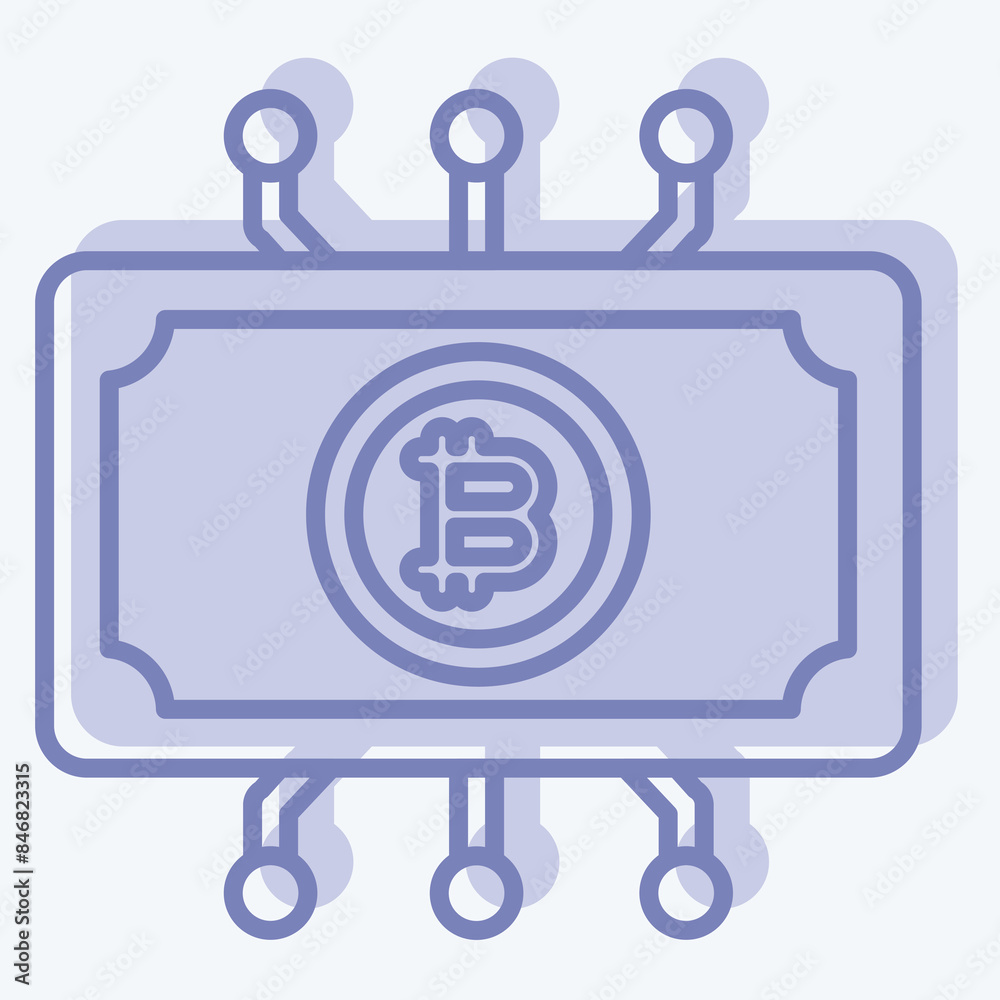 Icon Digital Currency. related to Cryptography symbol. two tone style. simple design illustration Icon Digital Currency. related to Cryptography symbol. two tone style. simple design illustration