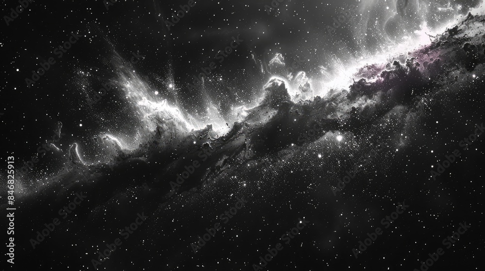 Glowing surfaces in space black and white inverted Glowing surfaces in space black and white inverted