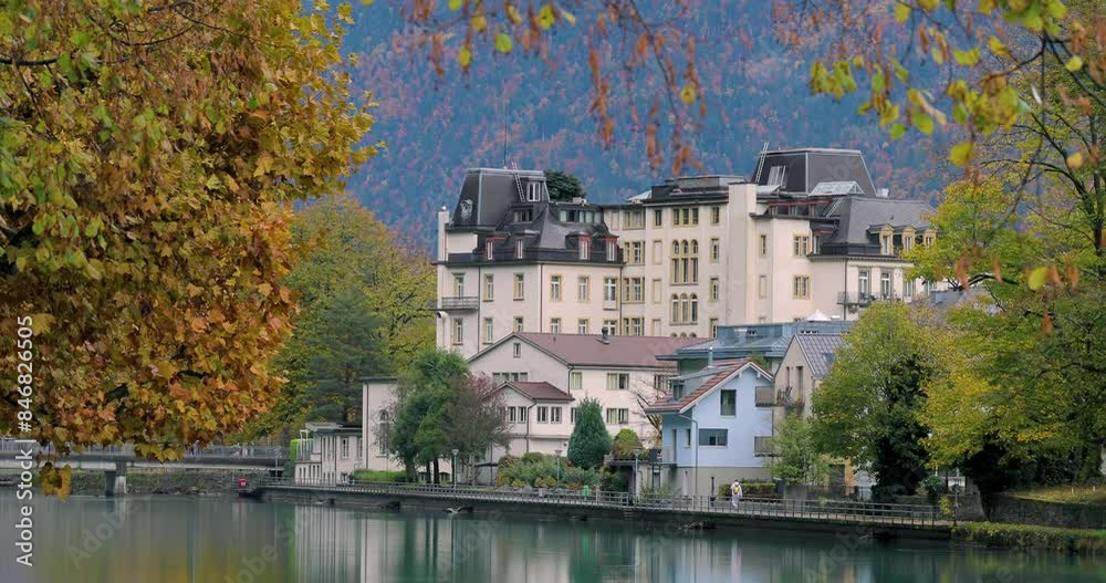 Switzerland, tourist tourism, Interaigan, river, restaurant Switzerland, tourist tourism, Interaigan, river, restaurant