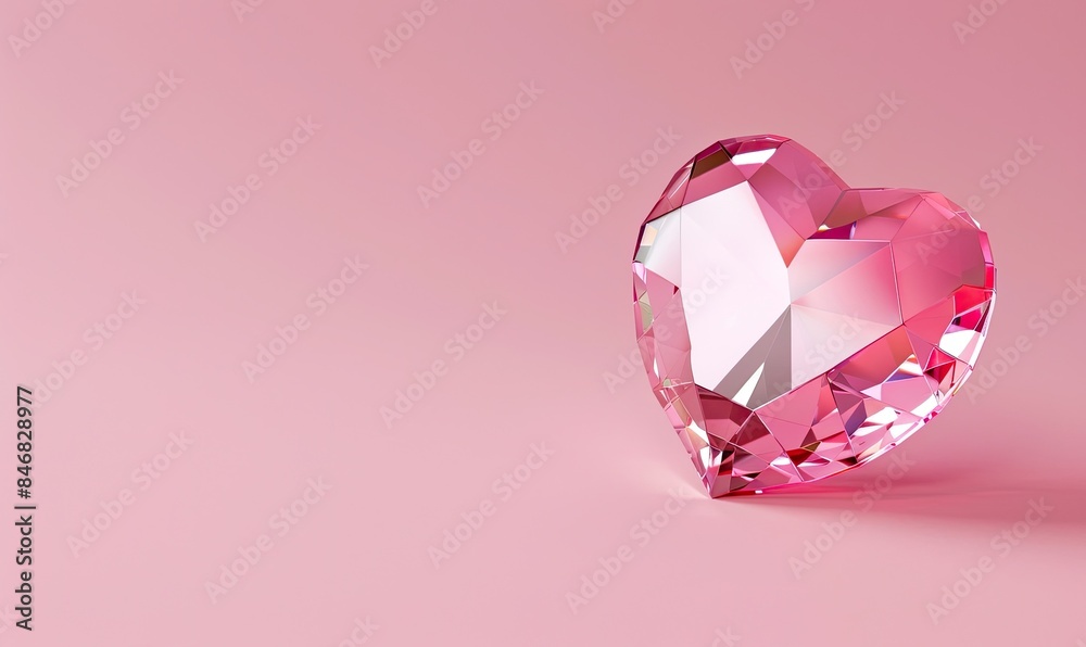 A sparkling pink heart-shaped gemstone on a matching pink background, symbolizing love, romance, and elegance. A sparkling pink heart-shaped gemstone on a matching pink background, symbolizing love, romance, and elegance.