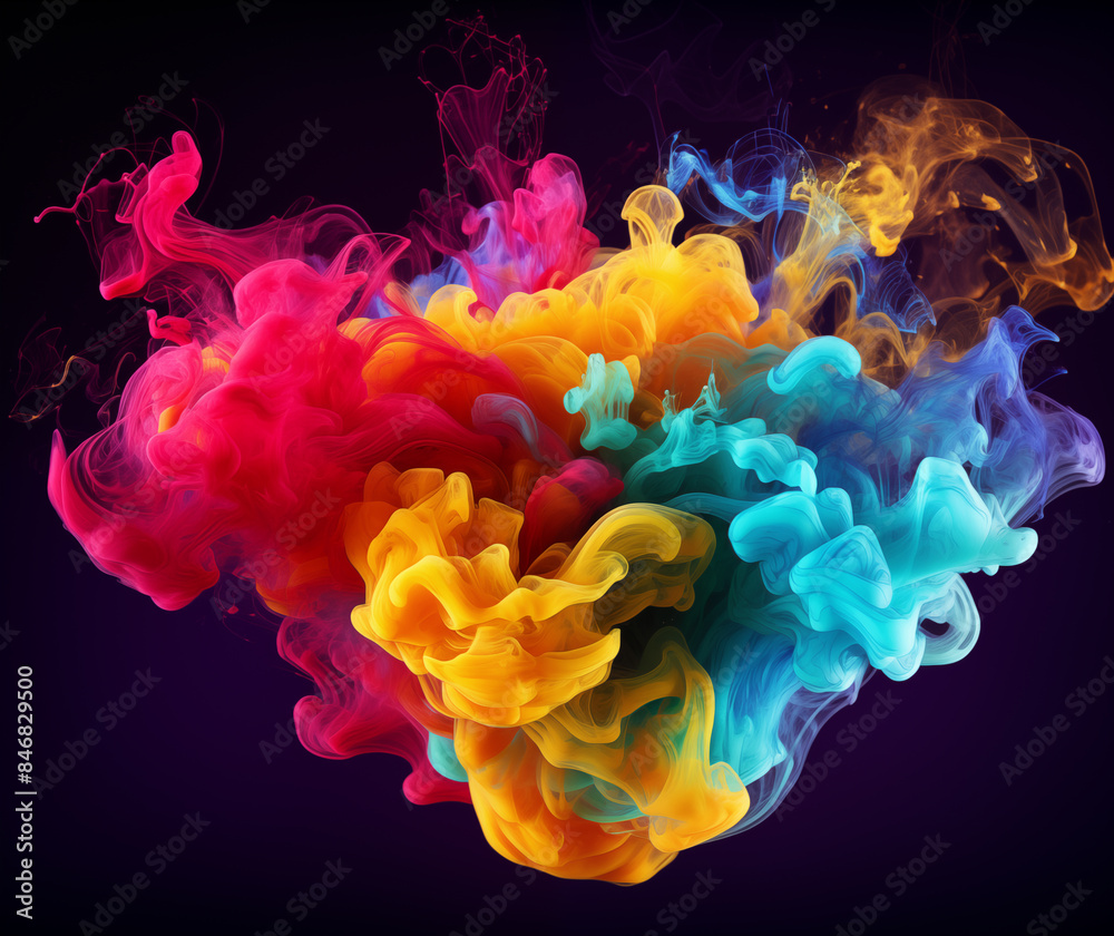 Obraz premium rainbow smoke explosion picture material 