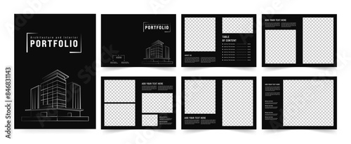Architecture portfolio or interior portfolio template layout design	