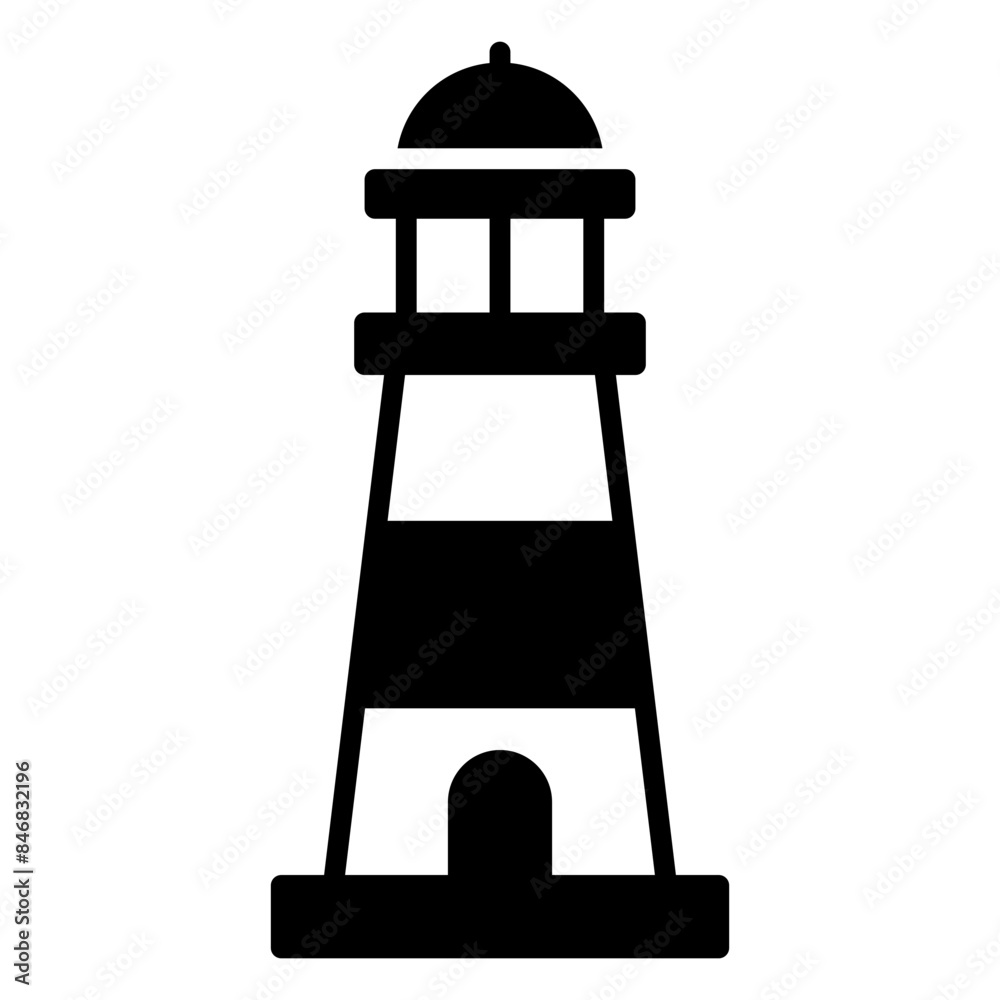 Lighthouse icon for ocean coast navigation Lighthouse icon for ocean coast navigation