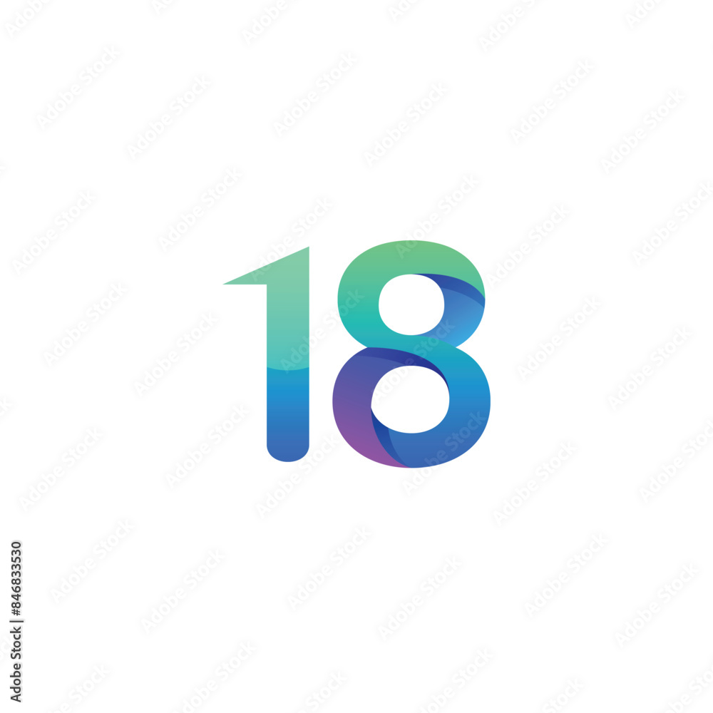 vector gradient number logo design vector gradient number logo design
