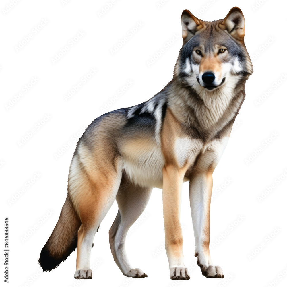 Obraz premium A wolf on isolated background