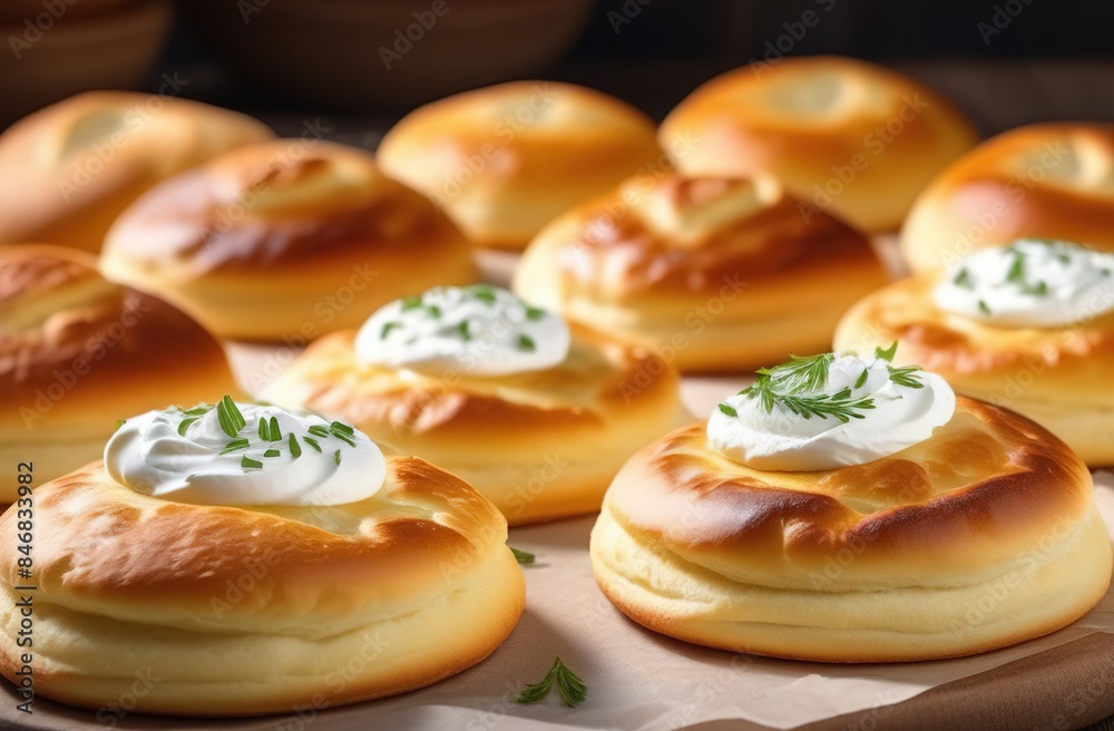 donuts with cream and icing sugar donuts with cream and icing sugar