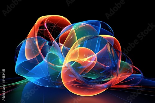 a colorful fractal image featuring a variety of shapes and sizes, including a triangle, a square, a rectangle, and a heart, arranged in a circular pattern photo