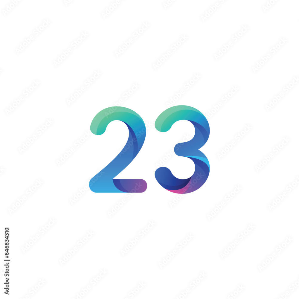 vector gradient number logo design vector gradient number logo design