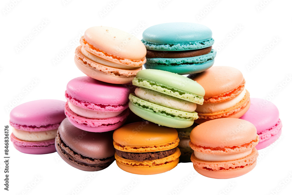 colorful macaroons on white background colorful macaroons on white background