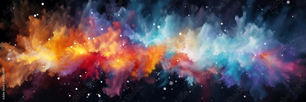 colorful smoke billows in the dark, creating a mesmerizing display colorful smoke billows in the dark, creating a mesmerizing display
