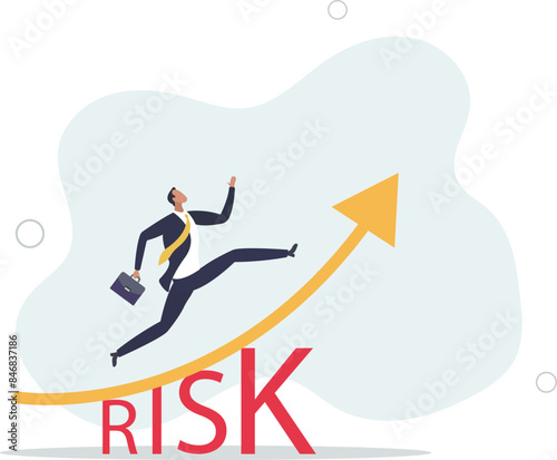 High risk high return stock market investment, trade off of risky investment asset rewarding growth return concept.flat illustration.