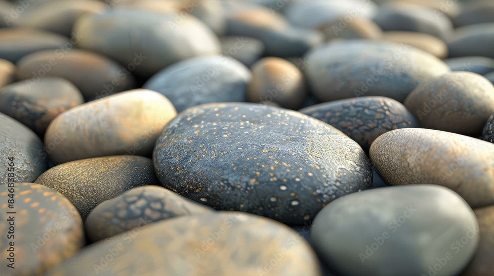 Serene Stone Pebble Background: Natural 3D Design with Smooth Textures and Various Colors for a Calming Effect Serene Stone Pebble Background: Natural 3D Design with Smooth Textures and Various Colors for a Calming Effect