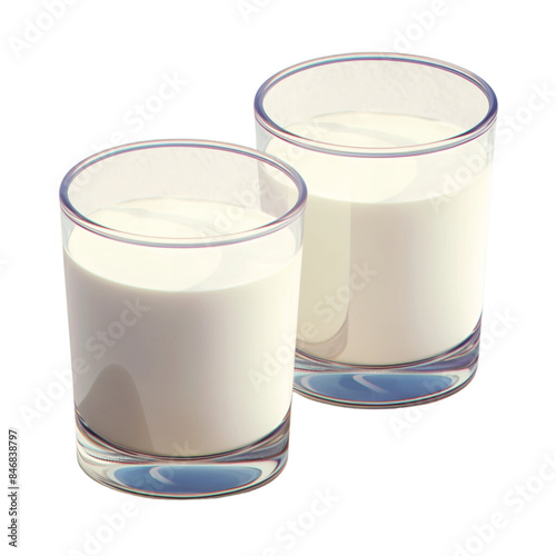 Milk in a glass, clipart,  the power of a healthy drink for people of all ages.