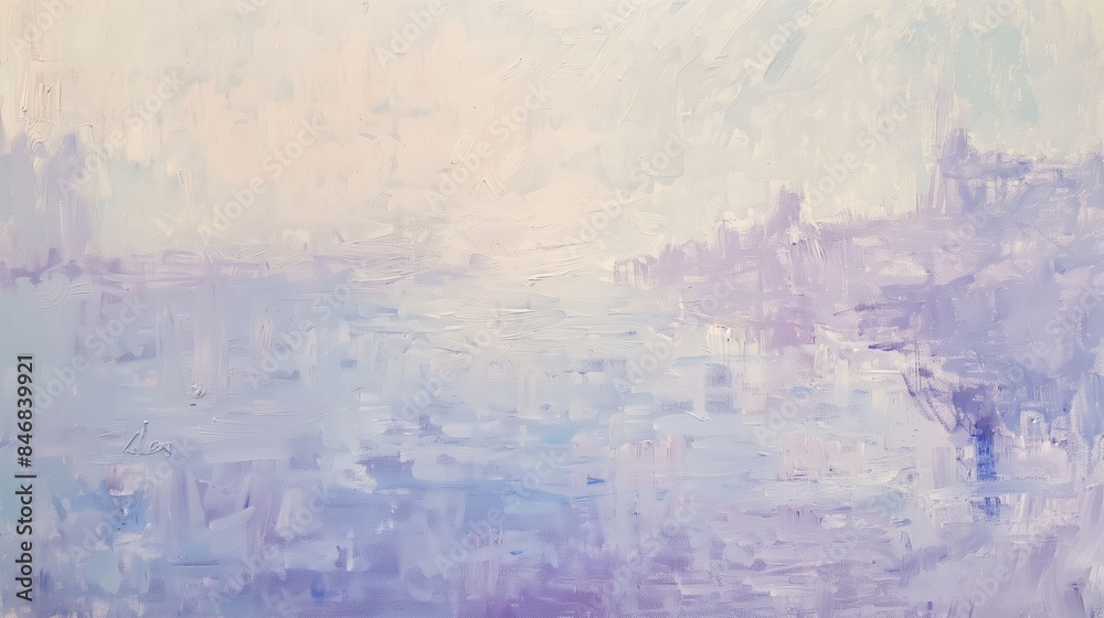 Fototapeta premium An abstract painting using pastel blue, purple, white, colors.