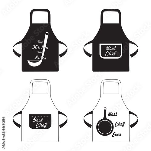 Icono de delantal de cocina. Vector