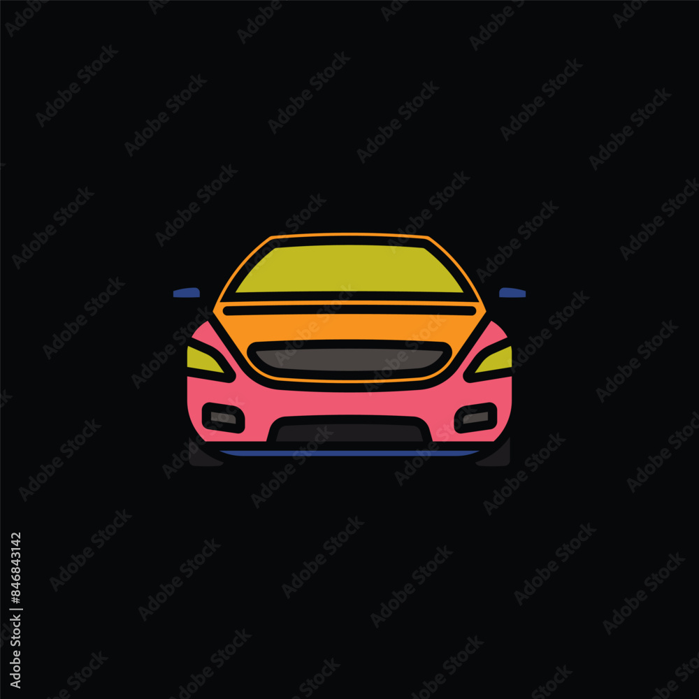 Fototapeta premium Original vector illustration. A passenger car. A contour icon.