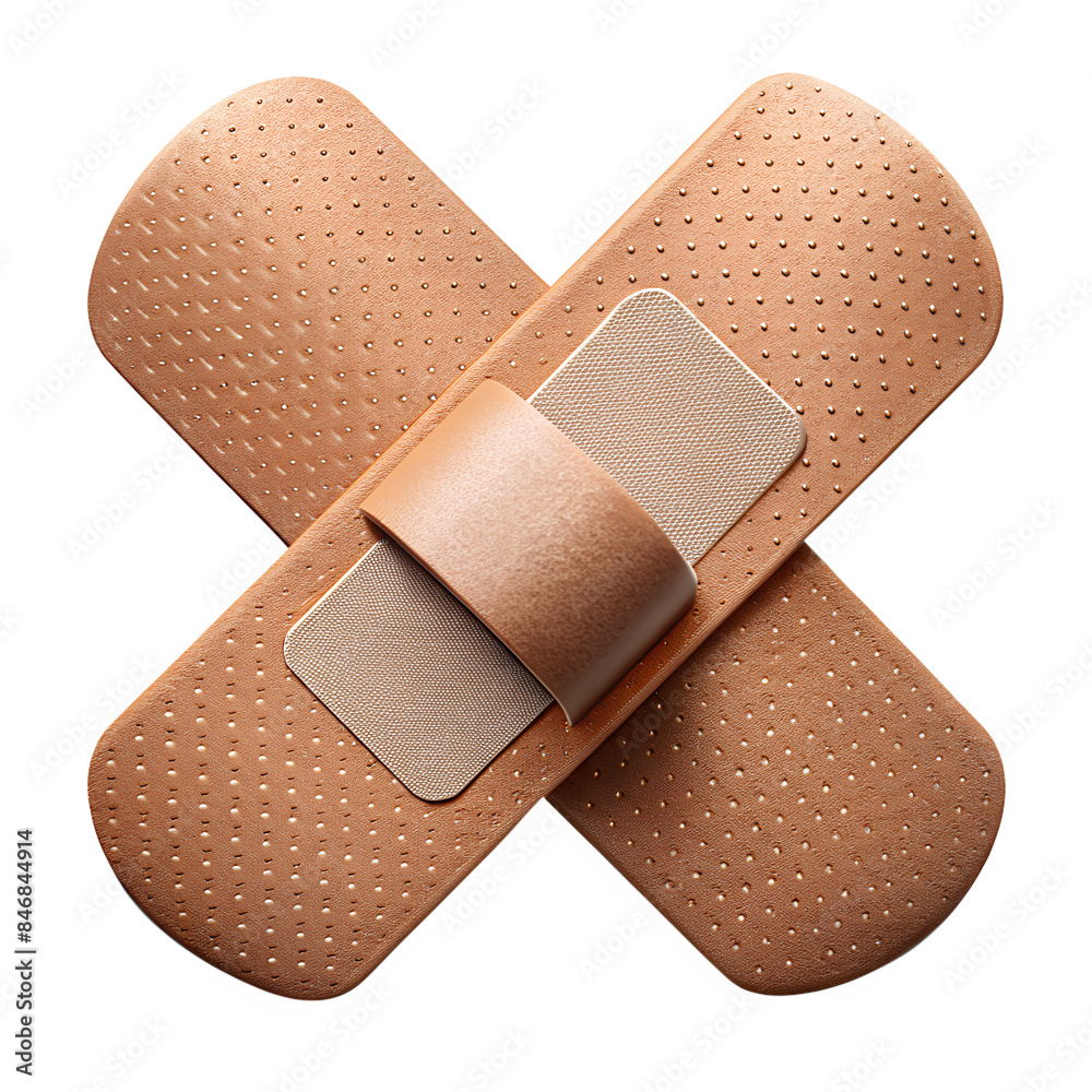 new adhesive bandage isolated on white background and transparent png