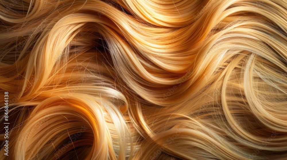 Blonde hair abstract background, close up of blonde wavy hairstyle Blonde hair abstract background, close up of blonde wavy hairstyle