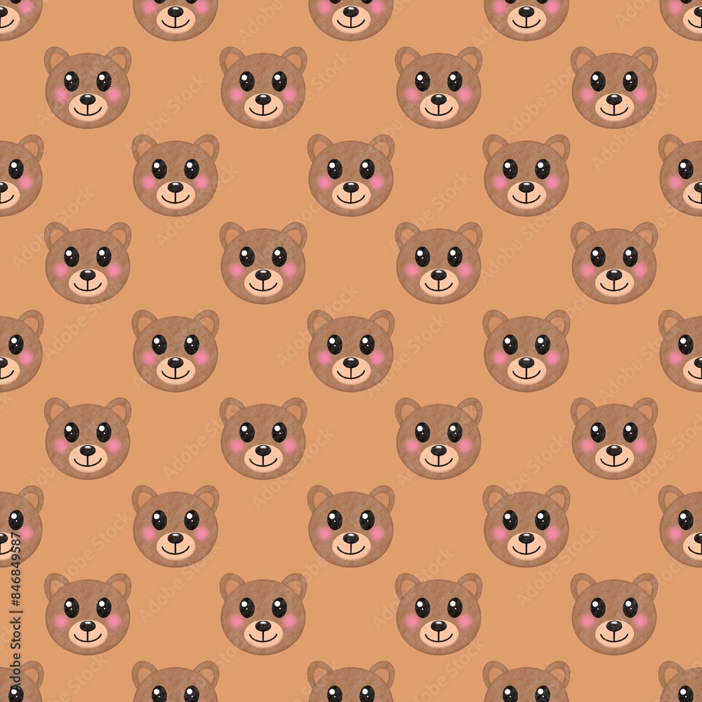 seamless pattern with teddy bears
