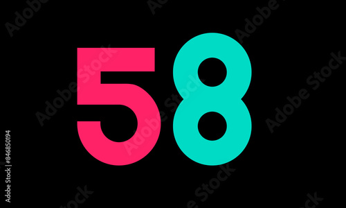 Number Colorful New Trend Modern Logo