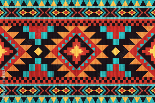 Tableau sur toile Navajo tribal seamless pattern