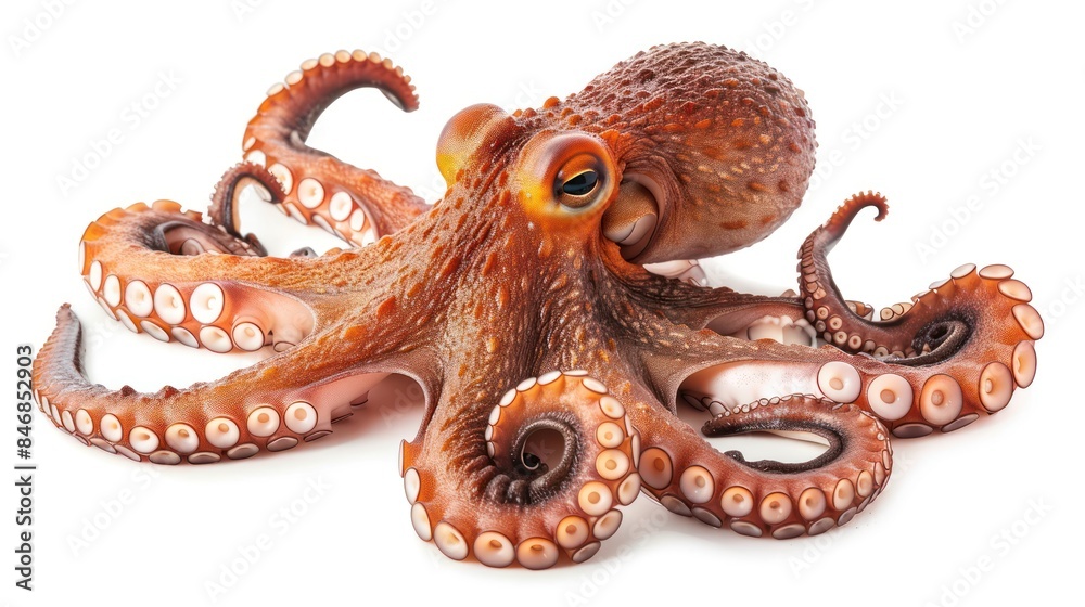 Obraz premium Octopus isolated white background