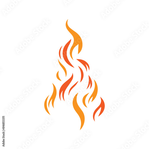 Fire Flames with Bright Orange Blazing vector